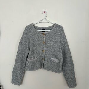 GAP Gray Button-Up Women's Sweater